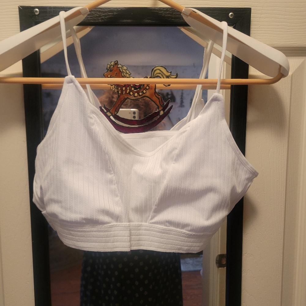 NWOT White Strappy Sports Bra